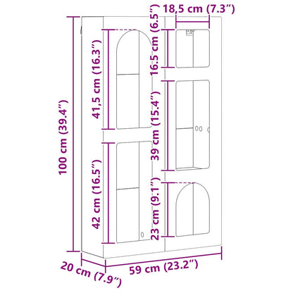 Hängeschrank mit Regal Weiß 59 x 20 x 100 cm Holzwerkstoff