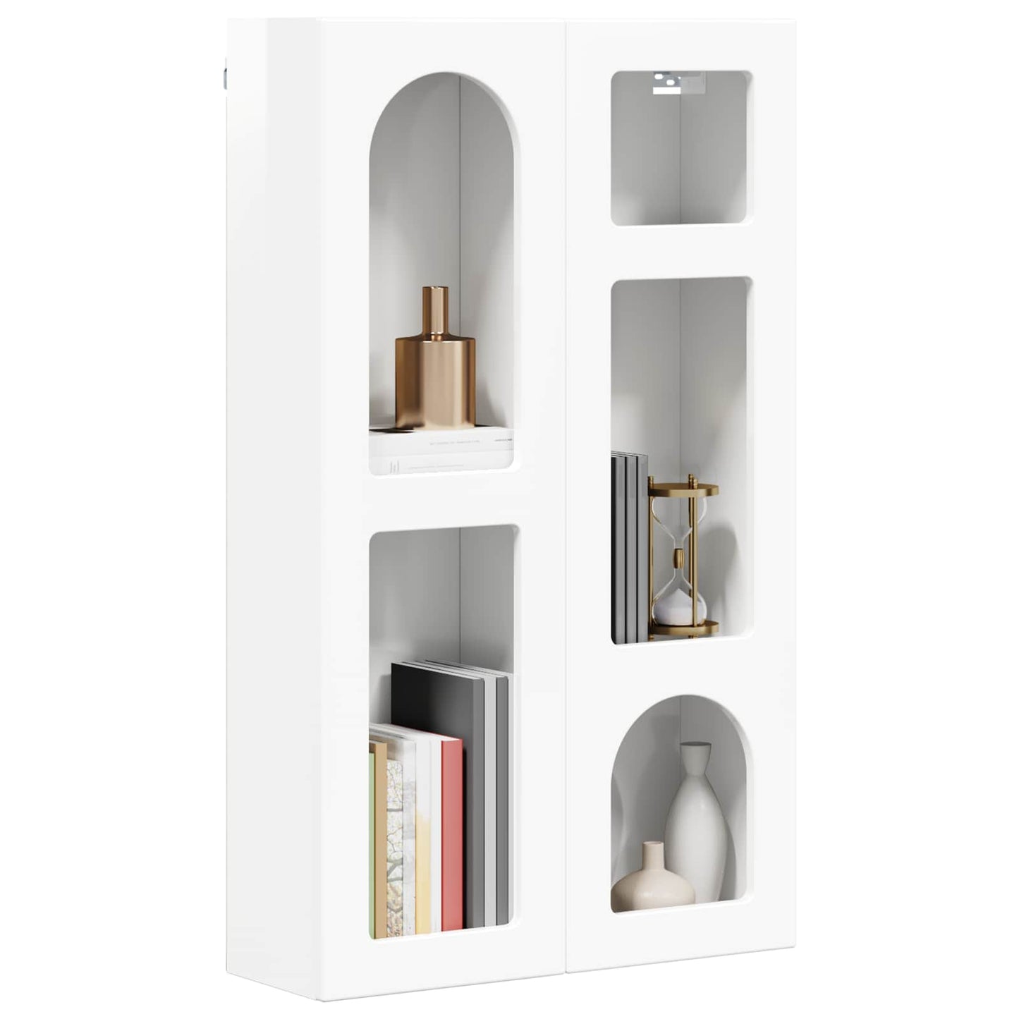 vidaXL Hängeschrank Hochglanz Weiß 59 x 20 x 100 cm Holzwerkstoff