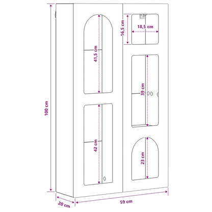 vidaXL Hängeschrank Hochglanz Weiß 59 x 20 x 100 cm Holzwerkstoff