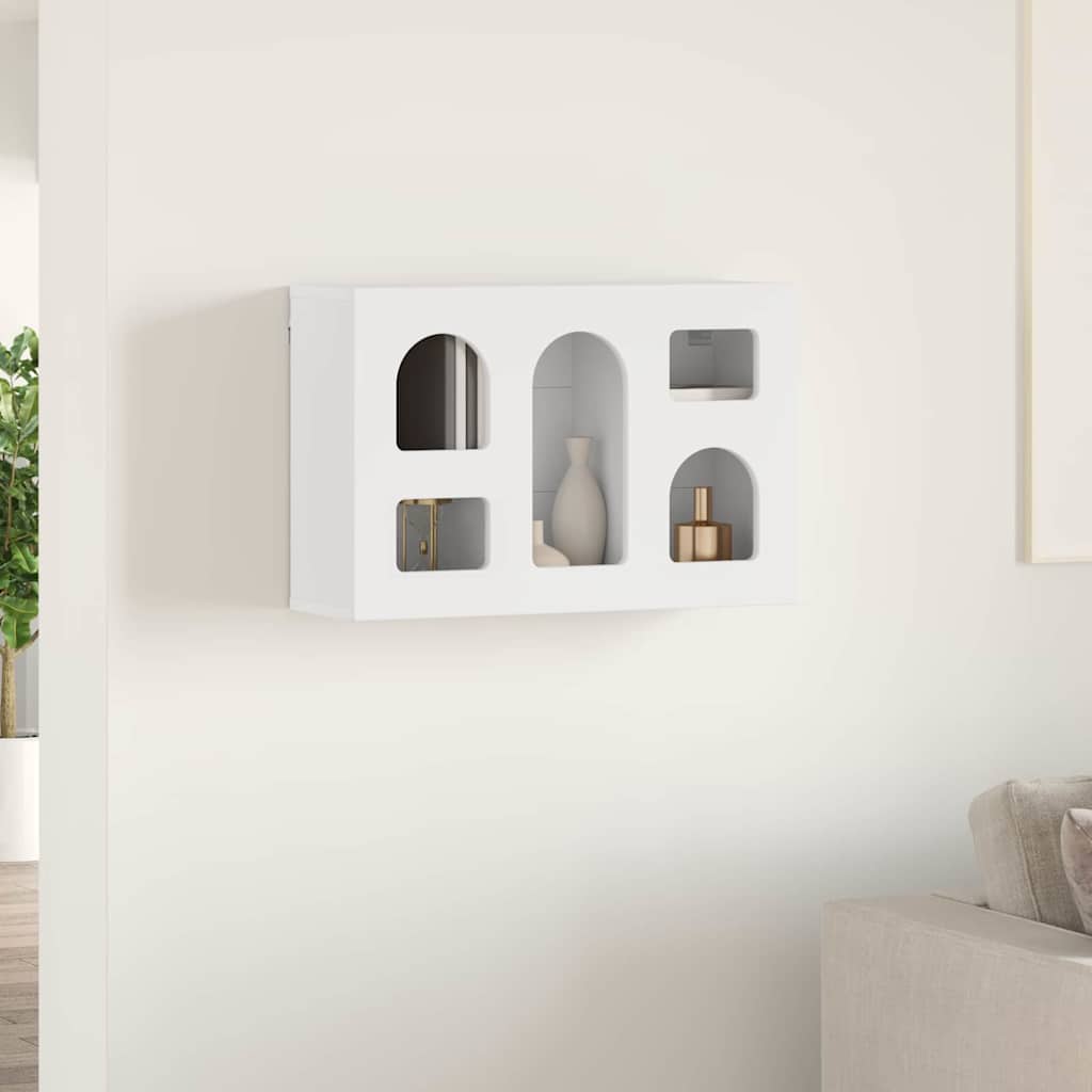 Hängeschrank mit Regal Weiß 60 x 20 x 40 cm Holzwerkstoff