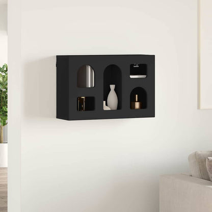 vidaXL Hängeschrank mit Regal Schwarz 60 x 20 x 40 cm Holzwerkstoff
