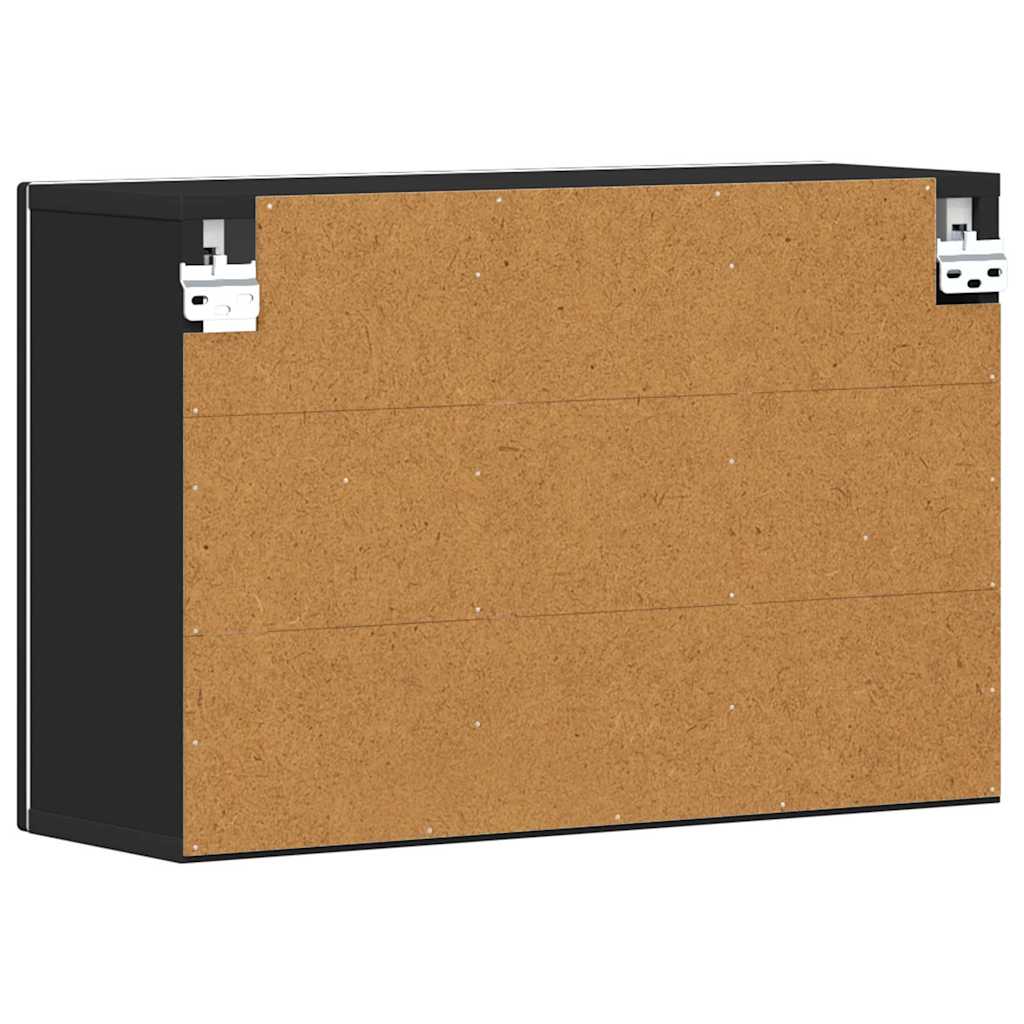 vidaXL Hängeschrank mit Regal Schwarz 60 x 20 x 40 cm Holzwerkstoff