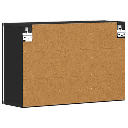 vidaXL Hängeschrank mit Regal Schwarz 60 x 20 x 40 cm Holzwerkstoff