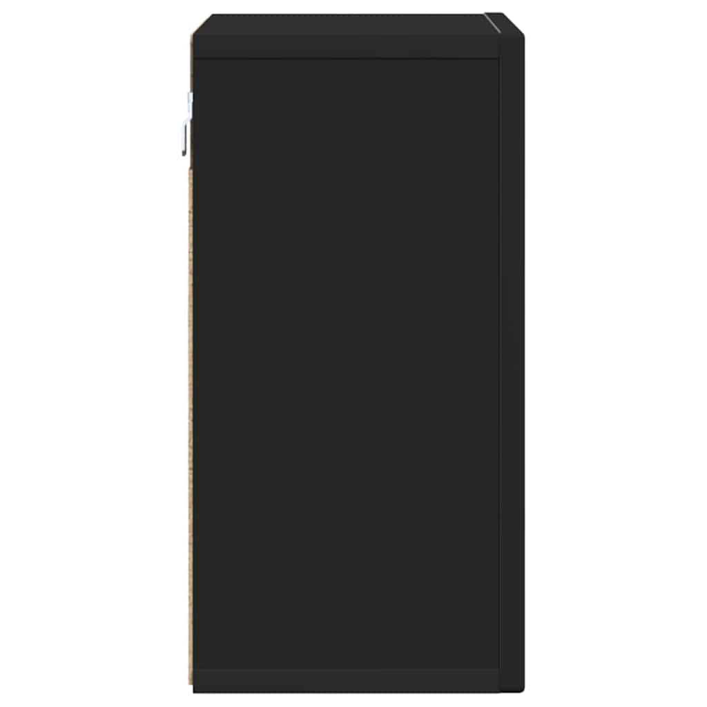 vidaXL Hängeschrank mit Regal Schwarz 60 x 20 x 40 cm Holzwerkstoff