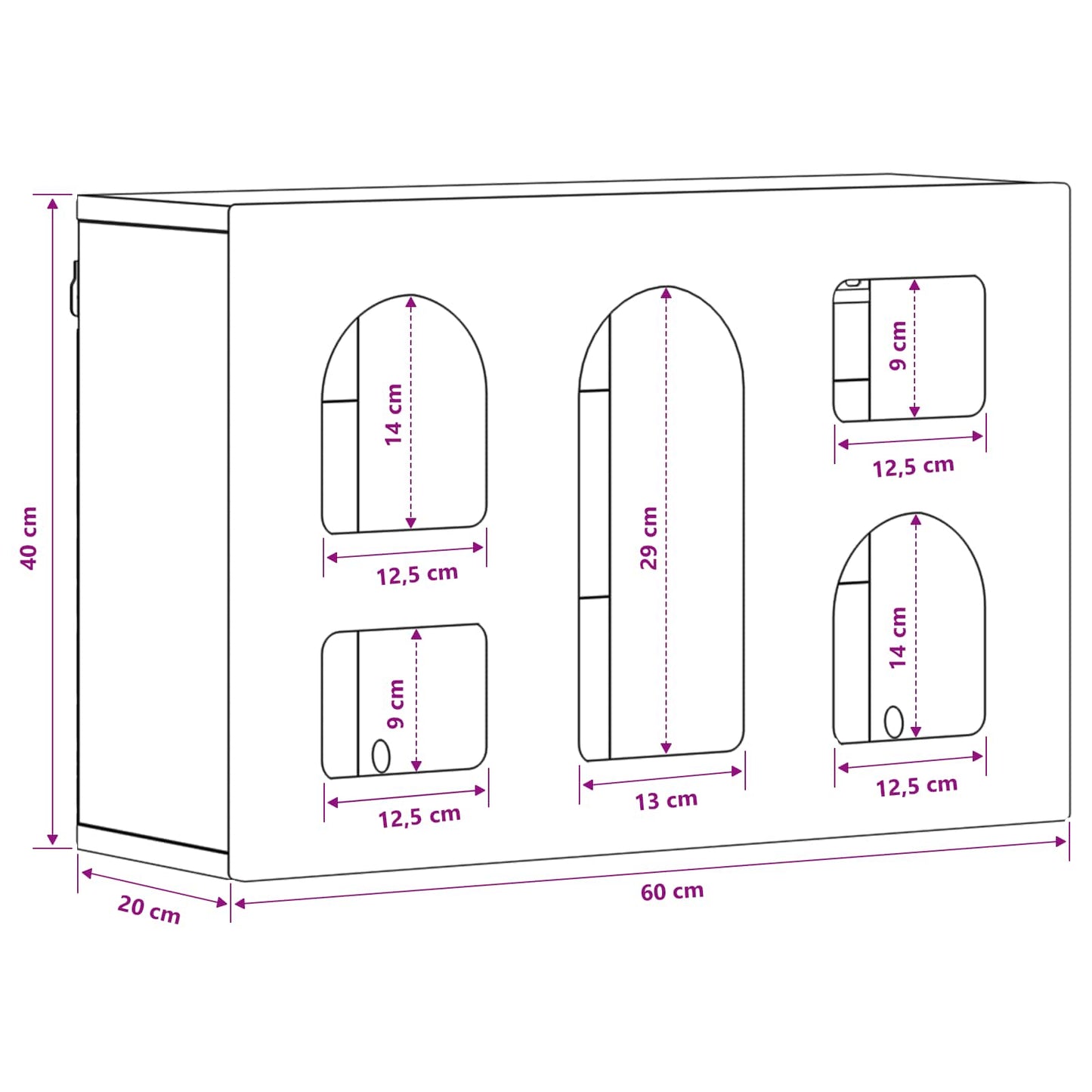 vidaXL Hängeschrank Sonoma-Eiche 60 x 20 x 40 cm Holzwerkstoff
