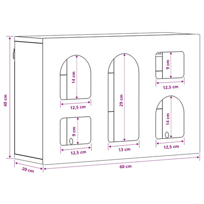 vidaXL Hängeschrank Sonoma-Eiche 60 x 20 x 40 cm Holzwerkstoff