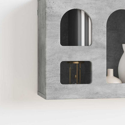 vidaXL Hängeschrank mit Regal Beton Grau 60 x 20 x 40 cm Holzwerkstoff