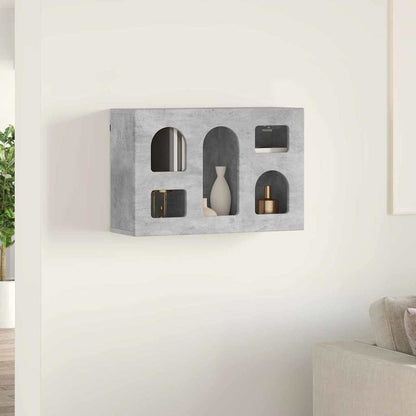 vidaXL Hängeschrank mit Regal Beton Grau 60 x 20 x 40 cm Holzwerkstoff