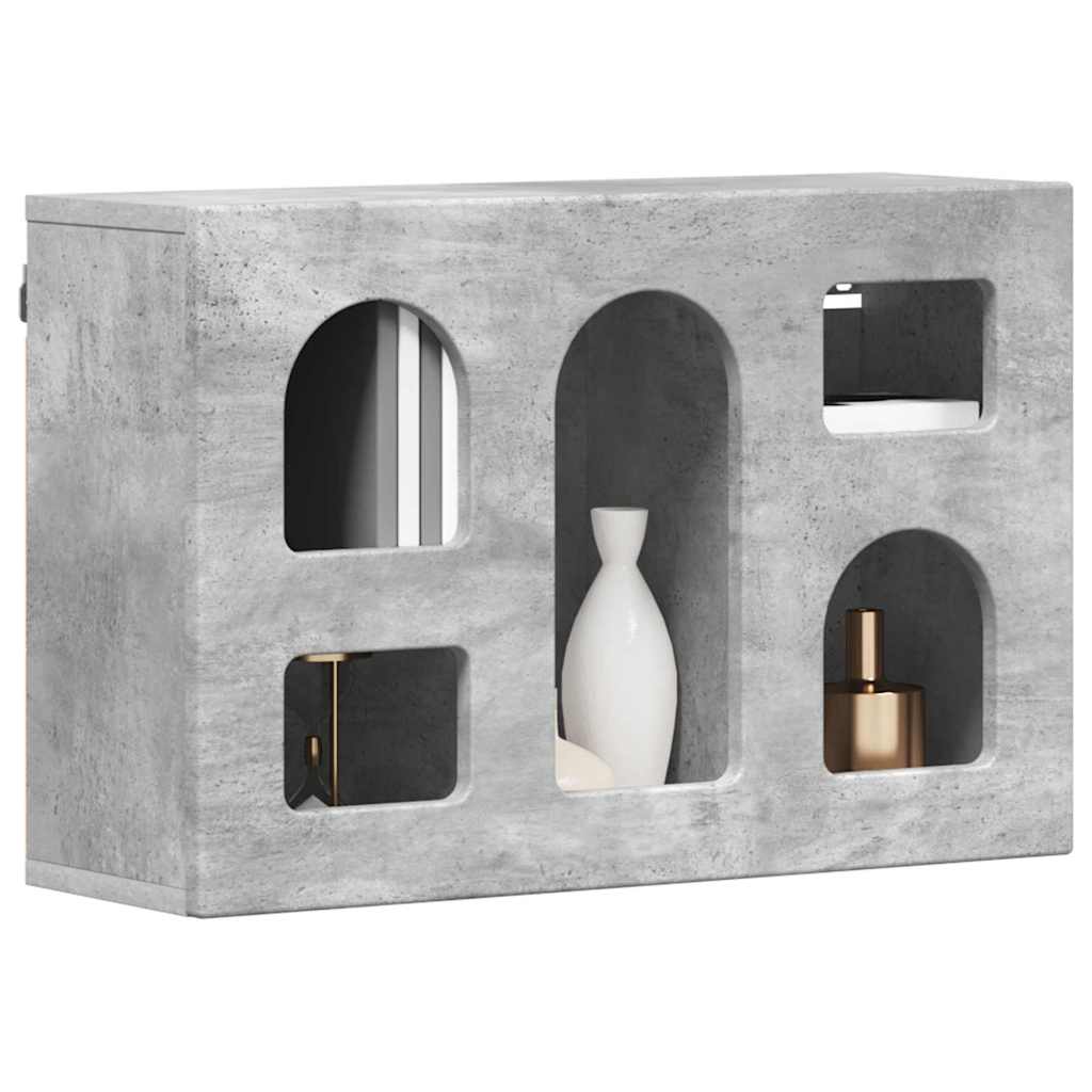 vidaXL Hängeschrank mit Regal Beton Grau 60 x 20 x 40 cm Holzwerkstoff