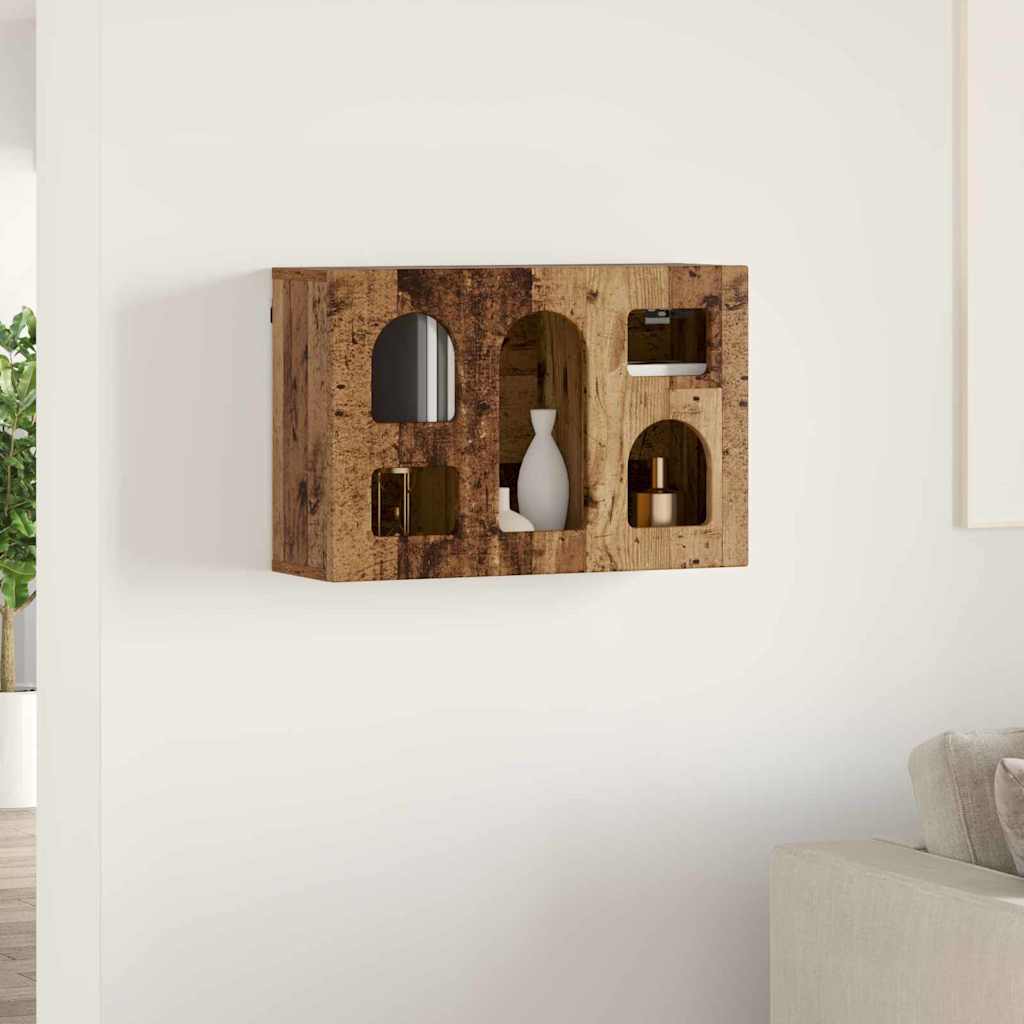 vidaXL Hängeschrank mit Regal Altholz 60 x 20 x 40 cm Holzwerkstoff