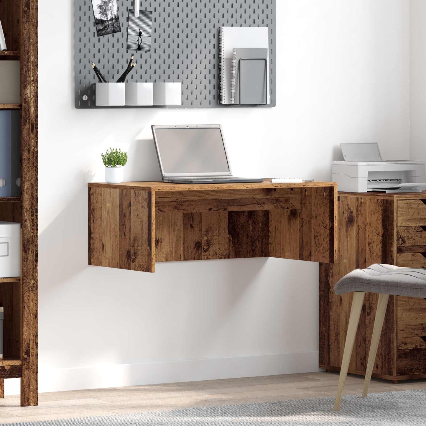 vidaXL Wandtisch Wandmontiert Altholz 80 x 45 x 30 cm Holzwerkstoff