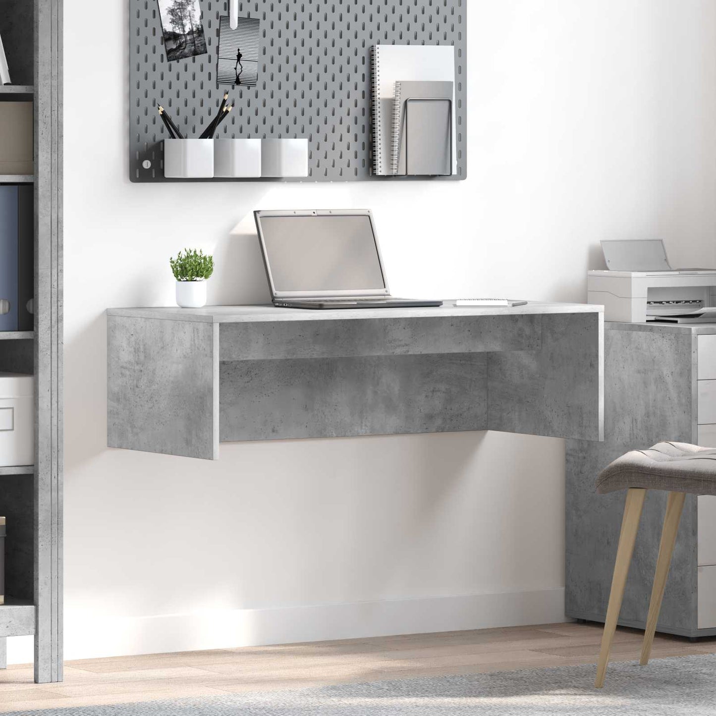 vidaXL Wandtisch Beton Grau 100 x 45 x 30 cm Holzwerkstoff