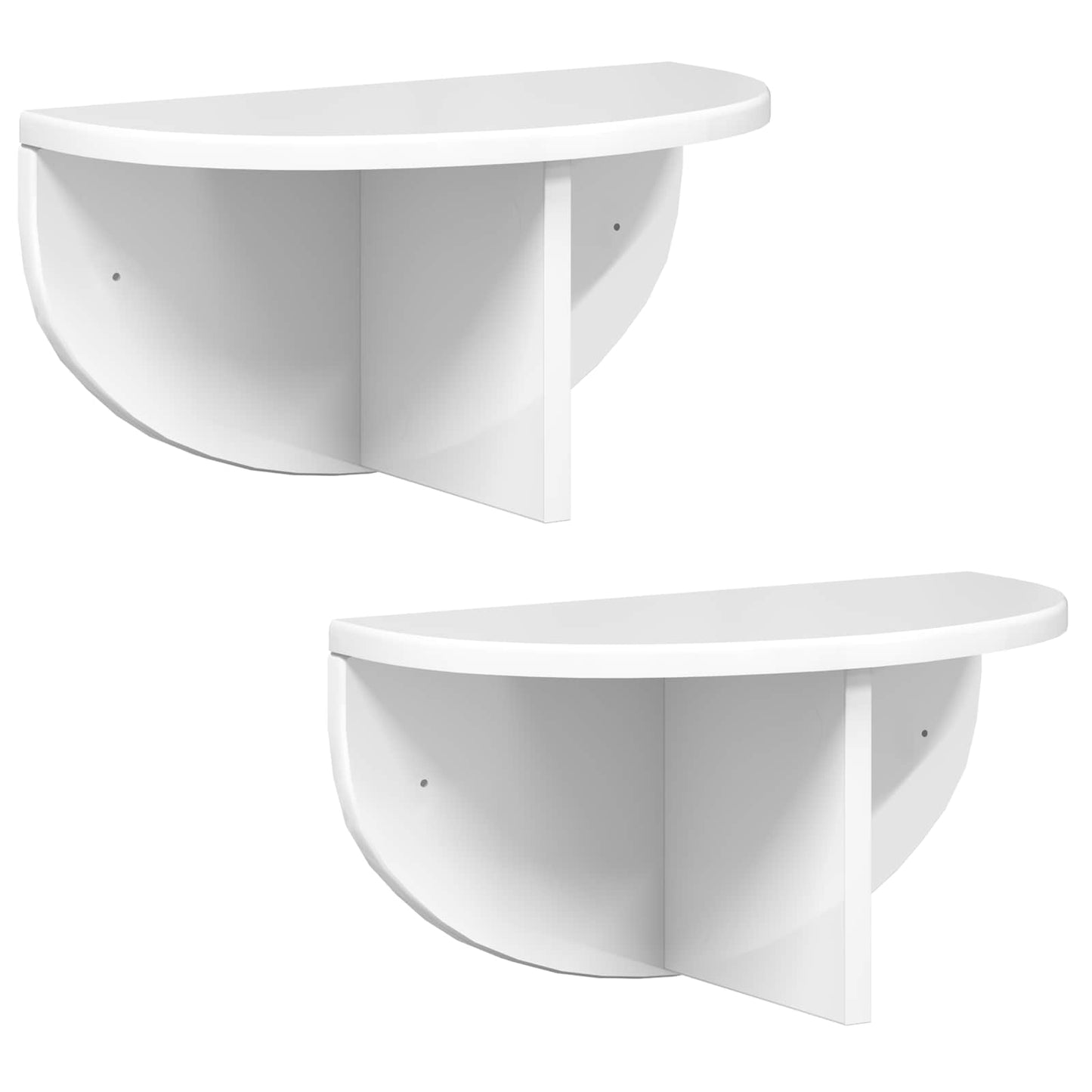 vidaXL Wandregal 2 pcs Hochglanz Weiß 38 x 19 x 19 cm Holzwerkstoff