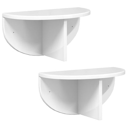 vidaXL Wandregal 2 pcs Hochglanz Weiß 38 x 19 x 19 cm Holzwerkstoff