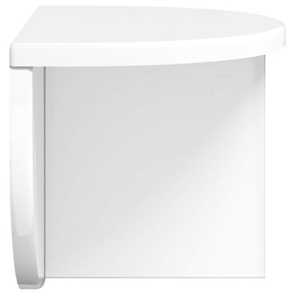 vidaXL Wandregal 2 pcs Hochglanz Weiß 38 x 19 x 19 cm Holzwerkstoff