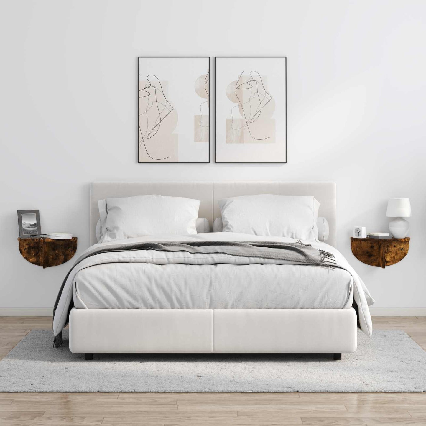 Wandregal 2 pcs Geräucherte Eiche 38 x 19 x 19 cm Holzwerkstoff