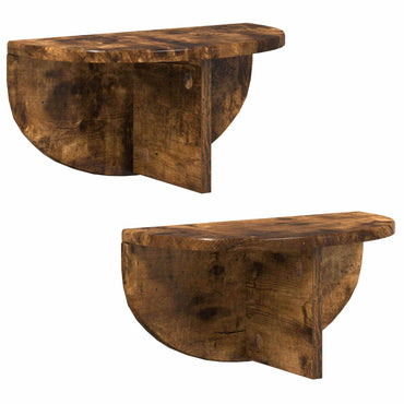 vidaXL Wandregal 2 pcs Geräucherte Eiche 38 x 19 x 19 cm Holzwerkstoff