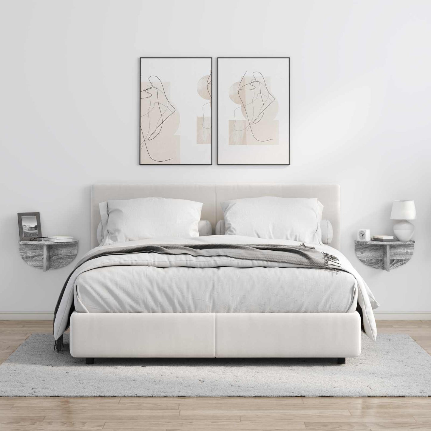 Wandregal 2 pcs Graues Sonoma 38 x 19 x 19 cm Holzwerkstoff