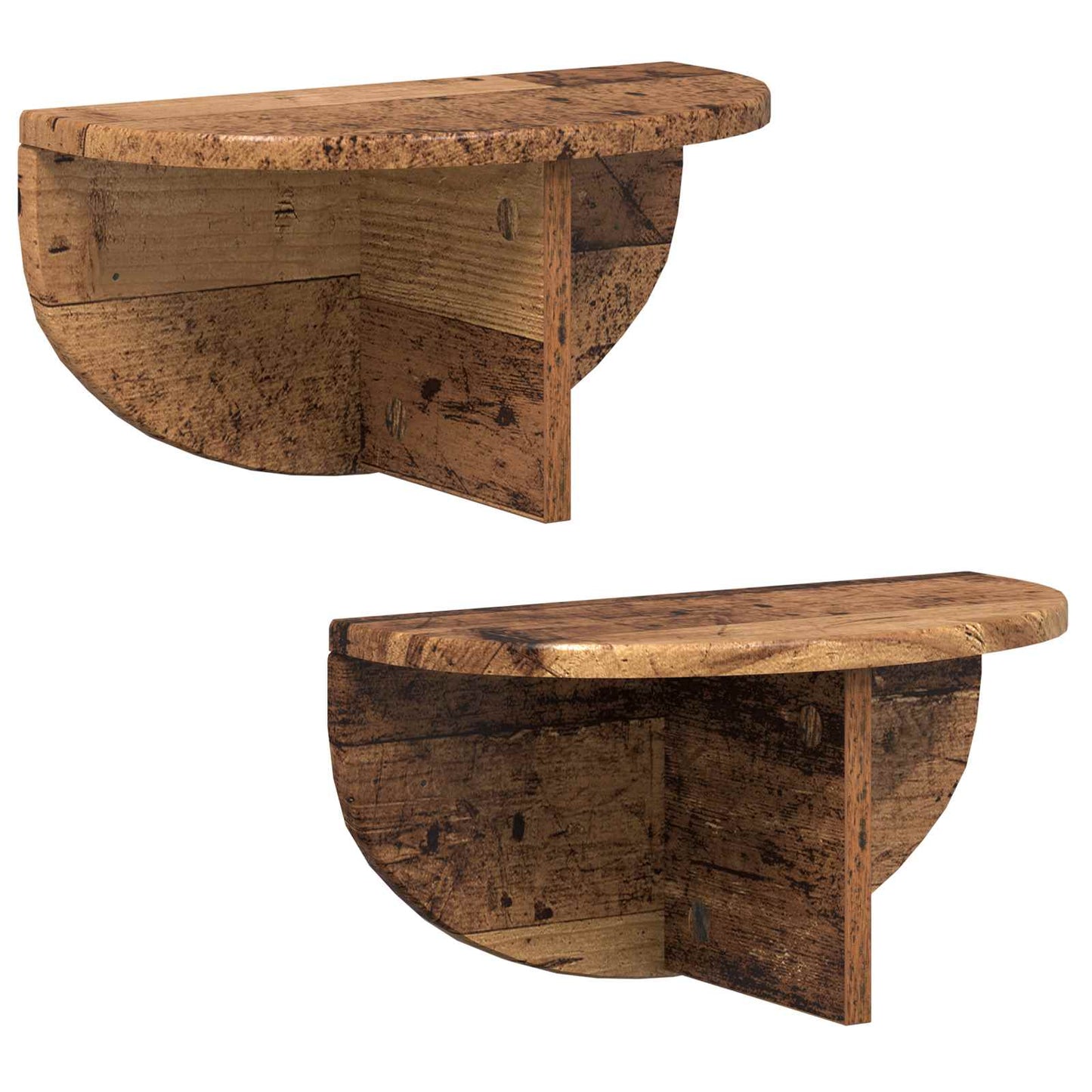 vidaXL Wandregal 2 pcs Altholz 38 x 19 x 19 cm Holzwerkstoff
