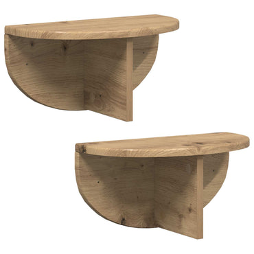 vidaXL Wandregal 2 pcs Artisan-Eiche 38 x 19 x 19 cm Holzwerkstoff