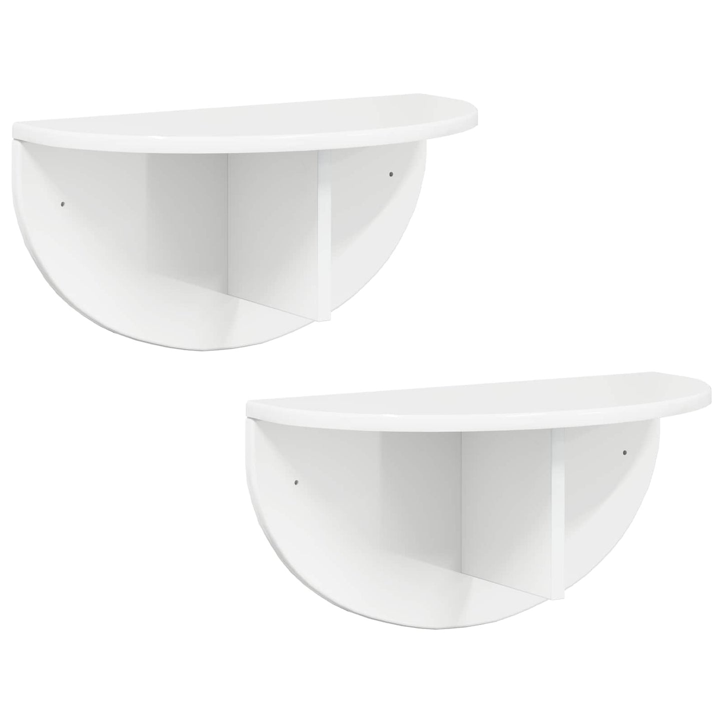 vidaXL Wandregal 2 pcs Hochglanz Weiß 48 x 24 x 24 cm Holzwerkstoff