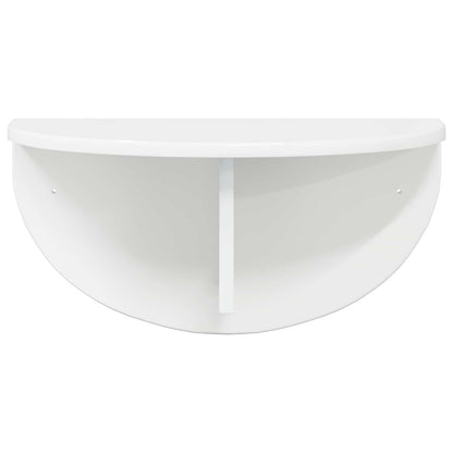 vidaXL Wandregal 2 pcs Hochglanz Weiß 48 x 24 x 24 cm Holzwerkstoff