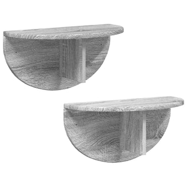 vidaXL Wandregal 2 pcs Graues Sonoma 48 x 24 x 24 cm Holzwerkstoff