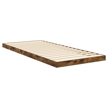 vidaXL Bodenbettrahmen Geräucherte Eiche 71,5 x 190 cm Holzwerkstoff