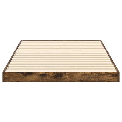 vidaXL Bodenbettrahmen Geräucherte Eiche 71,5 x 190 cm Holzwerkstoff