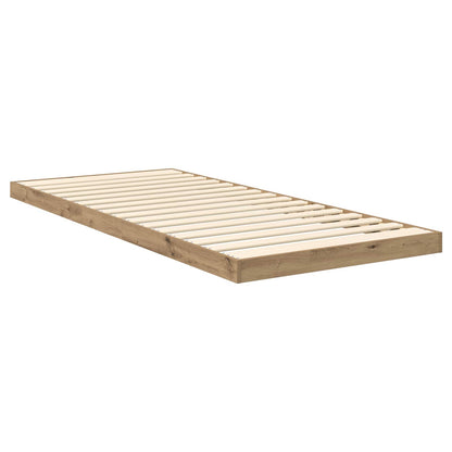 vidaXL Bodenbettrahmen Artisan-Eiche 71,5 x 190 cm Holzwerkstoff