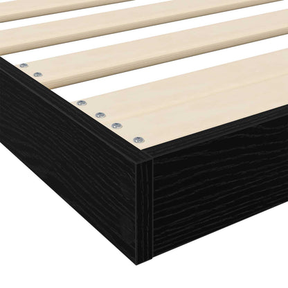 vidaXL Cadre de lit au sol aspect chêne noir 86,5 x 190 cm