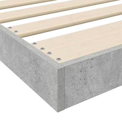 vidaXL Cadre de lit au sol gris béton 86,5 x 190 cm Bois d'ingénierie