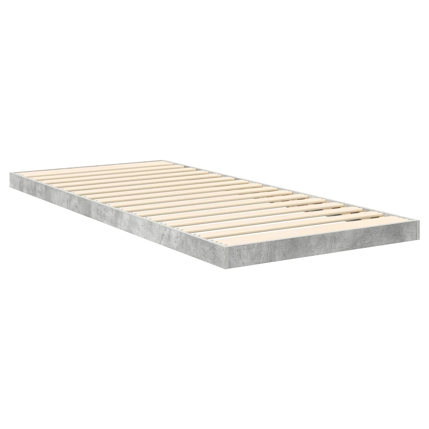 vidaXL Cadre de lit au sol gris béton 86,5 x 190 cm Bois d'ingénierie