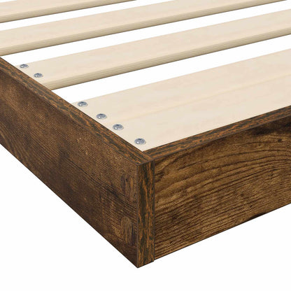 vidaXL Cadre de lit bas Chêne fumé 86,5 x 190 cm Bois d'ingénierie