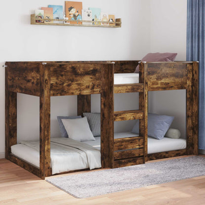 vidaXL Cadre de lit bas Chêne fumé 86,5 x 190 cm Bois d'ingénierie
