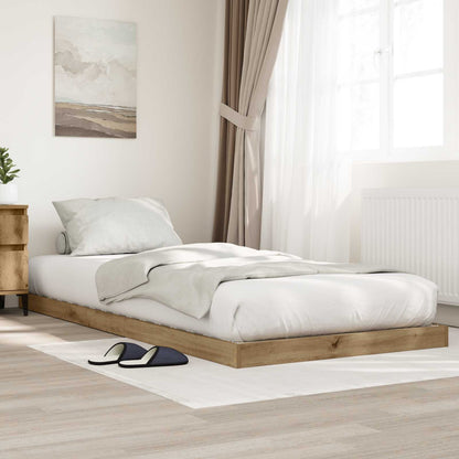 vidaXL Cadre de lit au sol Chêne artisanal 86,5 x 190 cm Bois d'ingénierie