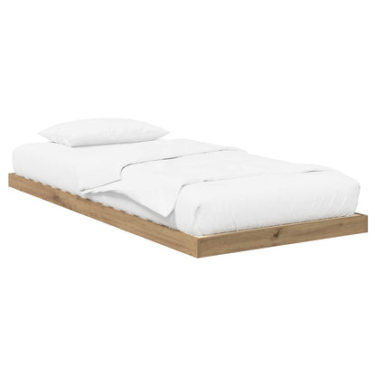 vidaXL Cadre de lit au sol Chêne artisanal 86,5 x 190 cm Bois d'ingénierie