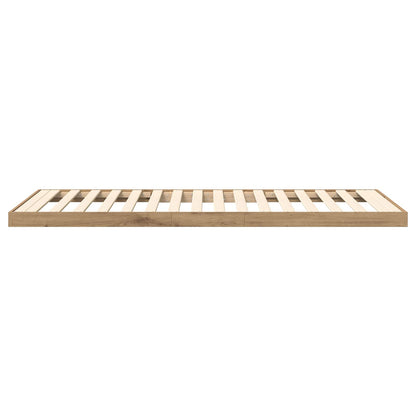 vidaXL Cadre de lit au sol Chêne artisanal 86,5 x 190 cm Bois d'ingénierie