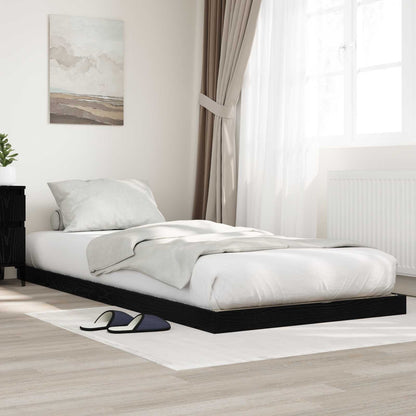 vidaXL Cadre de lit au sol aspect chêne noir 76,5 x 200 cm