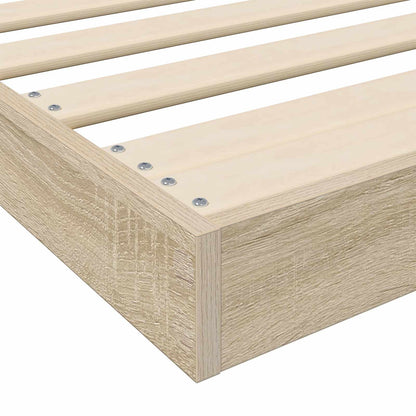vidaXL Bodenbettrahmen Sonoma 76,5 x 200 cm Holzwerkstoff