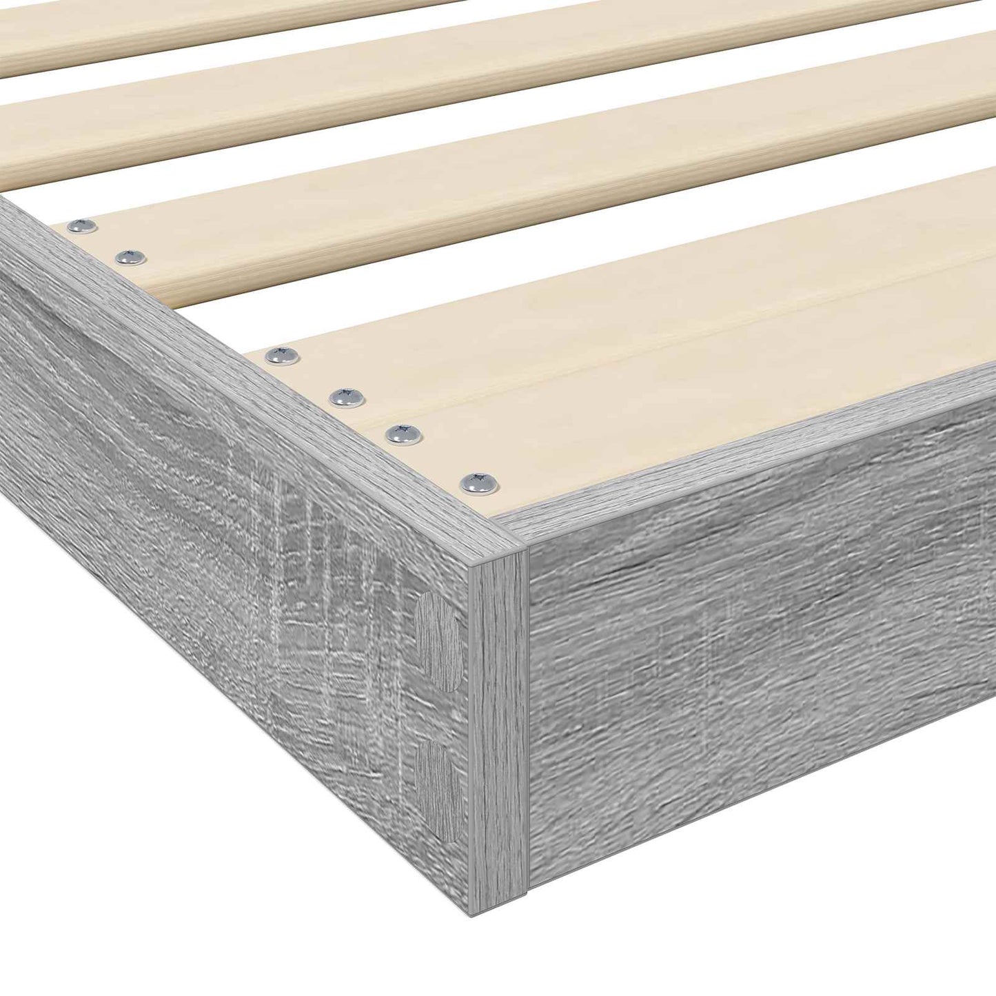 vidaXL Bodenbettrahmen Graues Sonoma 76,5 x 200 cm Holzwerkstoff
