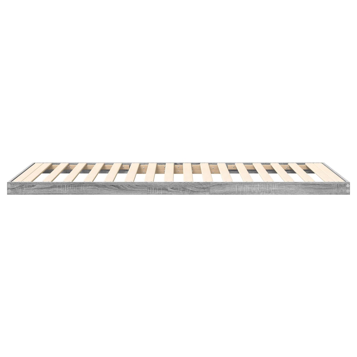 vidaXL Bodenbettrahmen Graues Sonoma 76,5 x 200 cm Holzwerkstoff