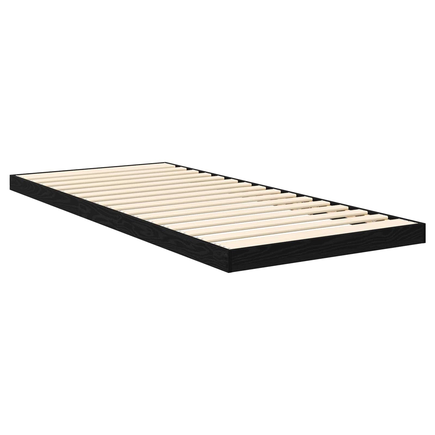 vidaXL Bodenbettrahmen Schwarz Eichen-Optik 86,5 x 200 cm