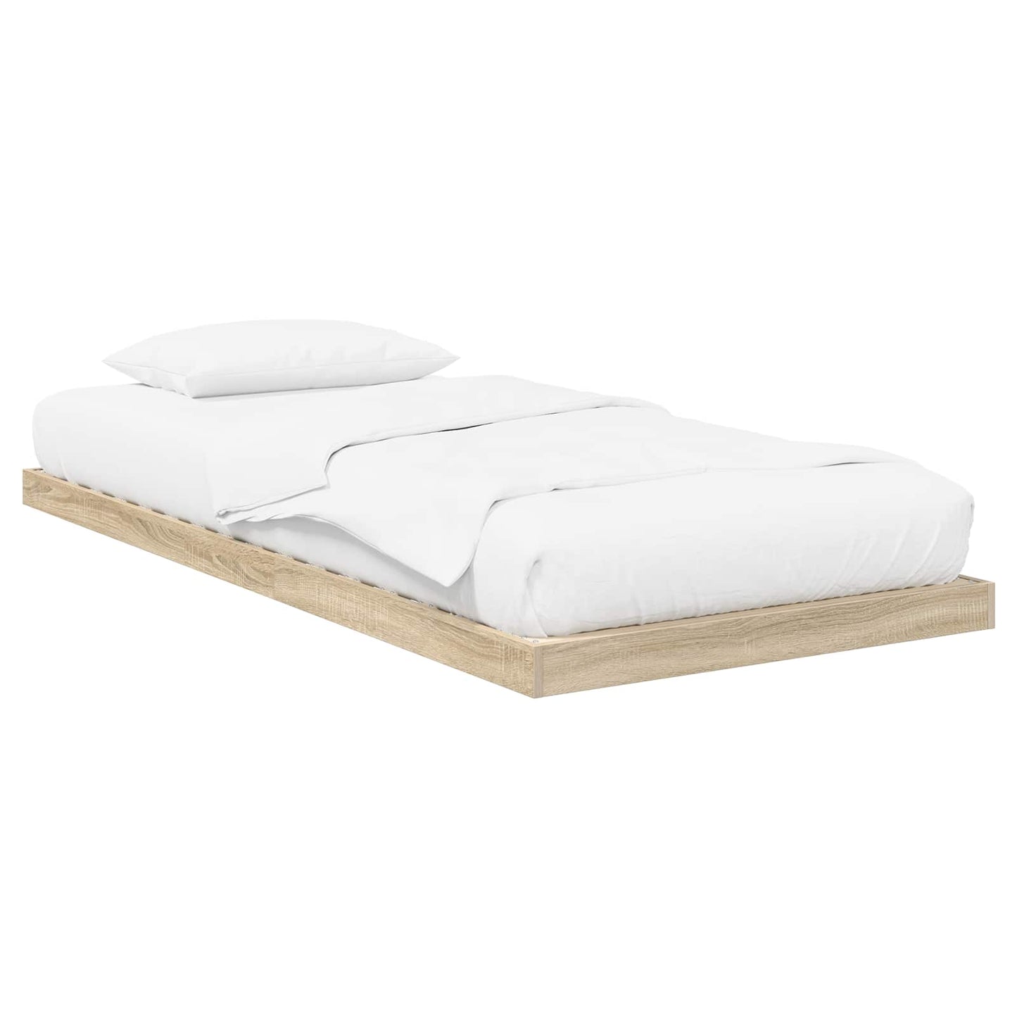 vidaXL Bodenbettrahmen Sonoma-Eiche 86,5 x 200 cm Holzwerkstoff