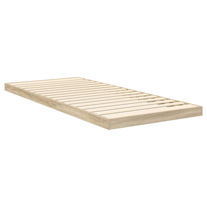 vidaXL Bodenbettrahmen Sonoma-Eiche 86,5 x 200 cm Holzwerkstoff