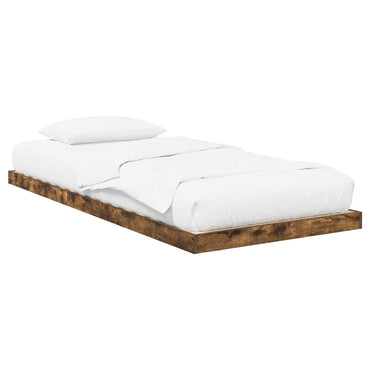vidaXL Bodenbettrahmen Geräucherte Eiche 86,5 x 200 cm Holzwerkstoff