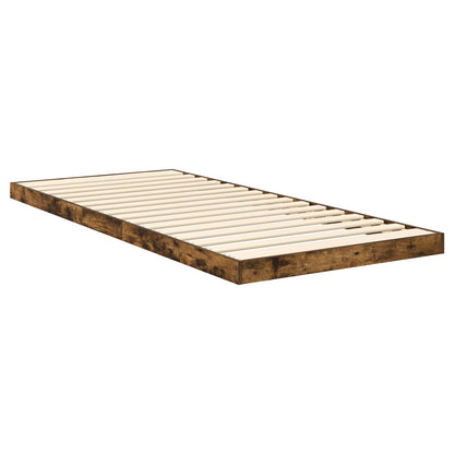 vidaXL Bodenbettrahmen Geräucherte Eiche 86,5 x 200 cm Holzwerkstoff