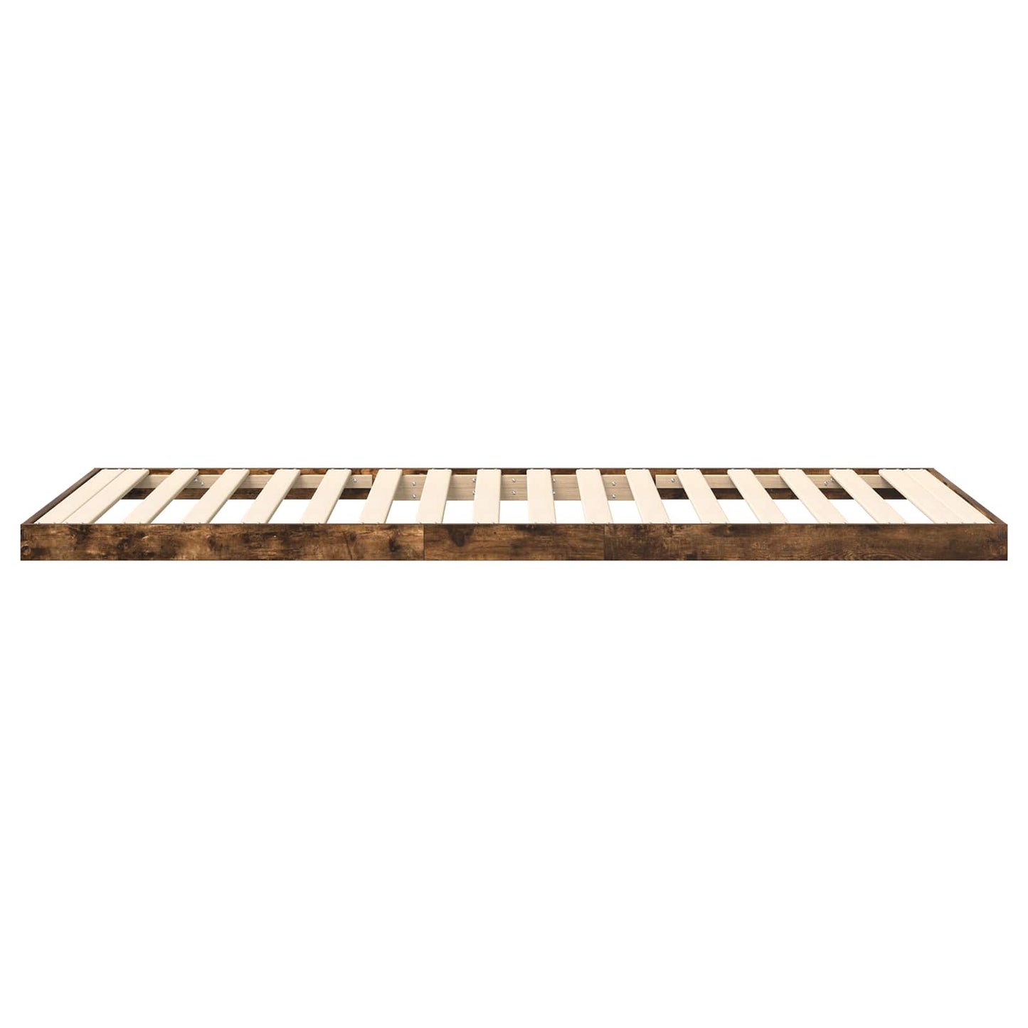 vidaXL Bodenbettrahmen Geräucherte Eiche 86,5 x 200 cm Holzwerkstoff