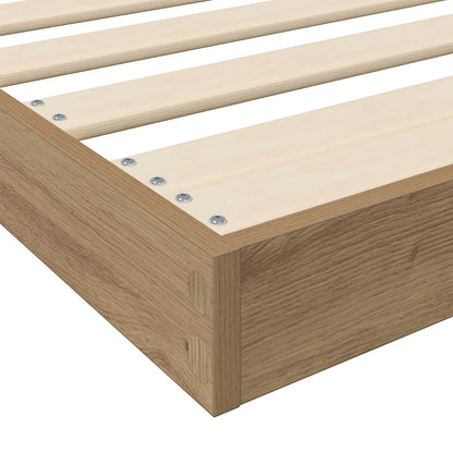vidaXL Bodenbettrahmen Artisan-Eiche 86,5 x 200 cm Holzwerkstoff
