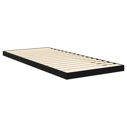vidaXL Bodenbettrahmen Schwarz Eichen-Optik 96,5 x 200 cm